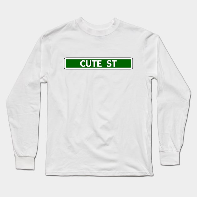 Cute Street Street Sign Long Sleeve T-Shirt by Mookle